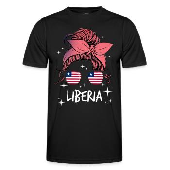 Liberia - Männer Funktions-T-Shirt - Schwarz - Vorne - AI Model Male 178 dark (178cm)