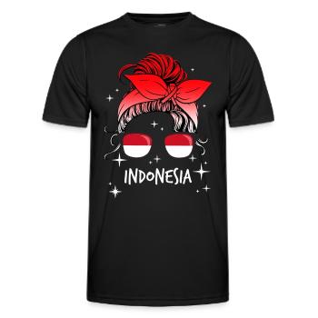 Indonesia - Men's Functional T-Shirt - black - Front - AI Model Male 178 dark (178cm)