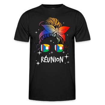 Réunion - Men's Functional T-Shirt - black - Front - AI Model Male 178 dark (178cm)