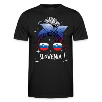 Slovenia - Men's Functional T-Shirt - black - Front - AI Model Male 178 dark (178cm)