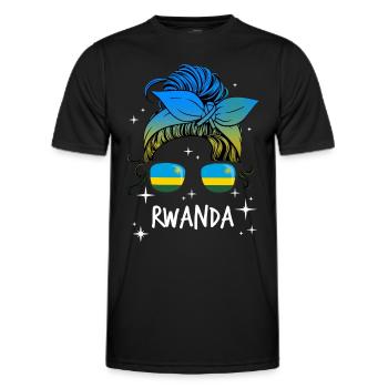 Ruanda - Männer Funktions-T-Shirt - Schwarz - Vorne - AI Model Male 178 dark (178cm)