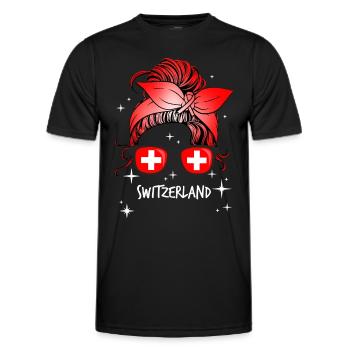 Switzerland - Men's Functional T-Shirt - black - Front - AI Model Male 178 dark (178cm)