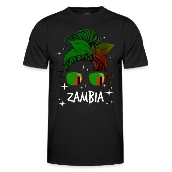 Zambia - Men's Functional T-Shirt - black - Front - AI Model Male 178 dark (178cm)
