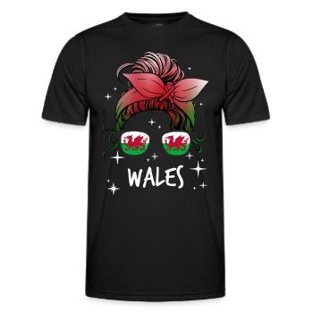 Wales - Männer Funktions-T-Shirt - Schwarz - Vorne - AI Model Male 178 dark (178cm)