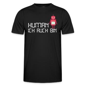 Human Robot Android se sent humain - T-shirt sport Homme - noir - Devant - AI Model Male 178 dark (178cm)