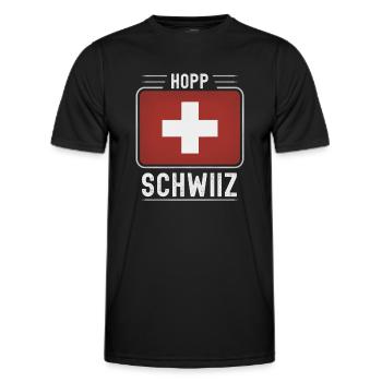Schweiz Fahne Schweizer Flagge Trikot Fanartikel - Männer Funktions-T-Shirt - Schwarz - Vorne - AI Model Male 178 dark (178cm)