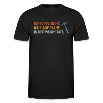 Workshop Plans - For Do-It-Yourselfers and Hobbyists - Men's Functional T-Shirt - black - Front - AI Model Male 178 dark (178cm)