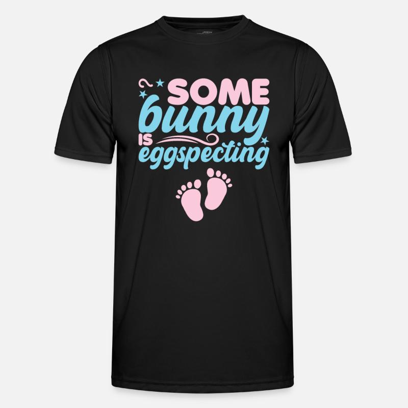 Easter Pregnancy Anouncement Easter Eggs - Men's Functional T-Shirt - black