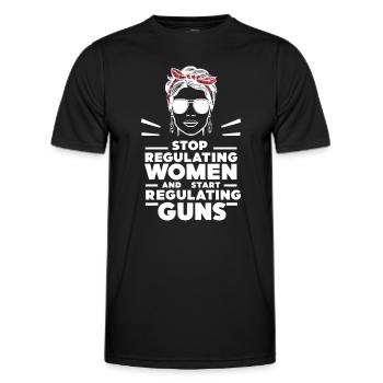 Arrêtez de réglementer les femmes et commencez à réglementer les armes à feu - T-shirt sport Homme - noir - Devant - AI Model Male 178 dark (178cm)