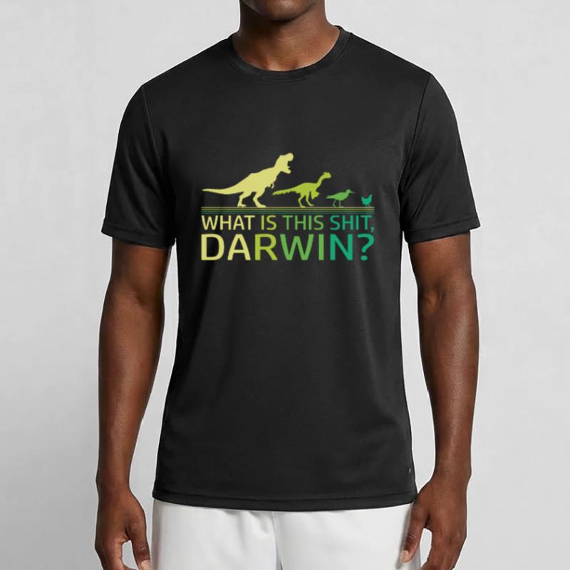 Funny Evolution Dino Dinosaur Darwin T-Rex Men's Functional T-Shirt