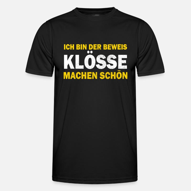 Cuisine allemande, boulettes, Thuringe, dialecte - T-shirt sport Homme - noir