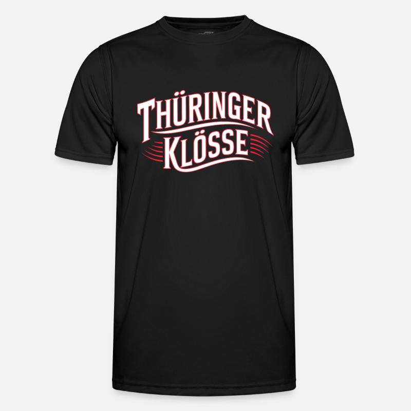 German food dumplings Thuringia dialect - Men's Functional T-Shirt - black