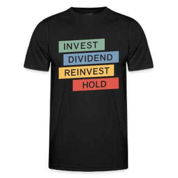 Lustige finanzielle Unabhängigkeit von Dividendeninvestoren - Männer Funktions-T-Shirt - Schwarz - Vorne - AI Model Male 178 dark (178cm)