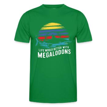 La vie serait meilleure avec Megalodon Funny Shark - T-shirt sport Homme - vert - Devant - AI Model Male 178 dark (178cm)