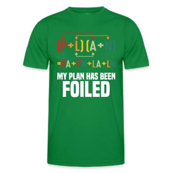 Mein Plan wurde vereitelt Lustiger Mathelehrer Wortspiel Sci - Männer Funktions-T-Shirt - Kelly Green - Vorne - AI Model Male 178 dark (178cm)