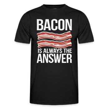 Le bacon est toujours la réponse Amateur de viande de porc drôle - T-shirt sport Homme - noir - Devant - AI Model Male 178 dark (178cm)