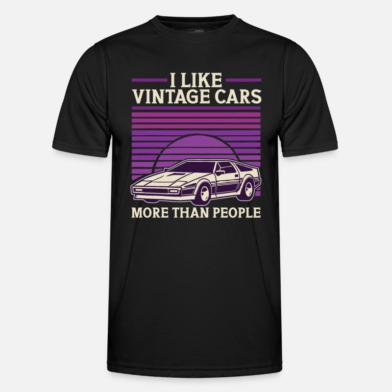 Ich mag Oldtimer mehr als Menschen Lustiger Oldtimer Männer Funktions-T-Shirt