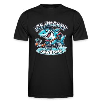 Eishockey ist Jawsome Funny Shark Lover Sport Wortspiel - Männer Funktions-T-Shirt - Schwarz - Vorne - AI Model Male 178 dark (178cm)