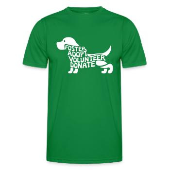 Foster adopt volunteer donate Animal Rescue - Men's Functional T-Shirt - kelly green - Front - AI Model Male 178 dark (178cm)