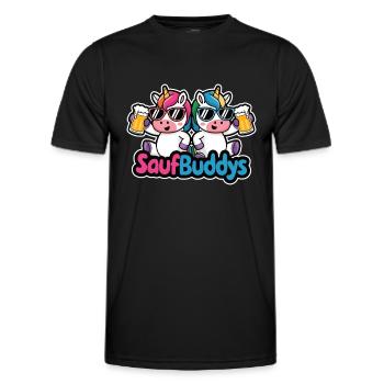 Saufbuddy Saufbuddys Saufen Bier Alkohol Party Ein - Männer Funktions-T-Shirt - Schwarz - Vorne - AI Model Male 178 dark (178cm)