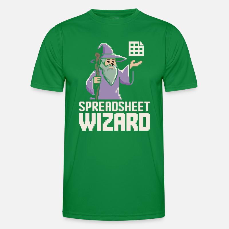 Spreadsheet Wizard Funny Controller Accountant Men's Functional T-Shirt