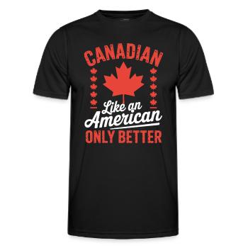 Kanadier wie ein Amerikaner, nur besser elobws up - Männer Funktions-T-Shirt - Schwarz - Vorne - AI Model Male 178 dark (178cm)