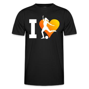 Fussball Fussballspielen Fussballspieler Damen - Männer Funktions-T-Shirt - Schwarz - Vorne - AI Model Male 178 dark (178cm)