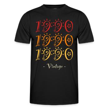 Jahrgang 1990 - Männer Funktions-T-Shirt - Schwarz - Vorne - AI Model Male 178 dark (178cm)