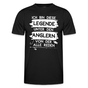 Ich bin die Angel Legende unter den Anglern Angeln - Männer Funktions-T-Shirt - Schwarz - Vorne - AI Model Male 178 dark (178cm)