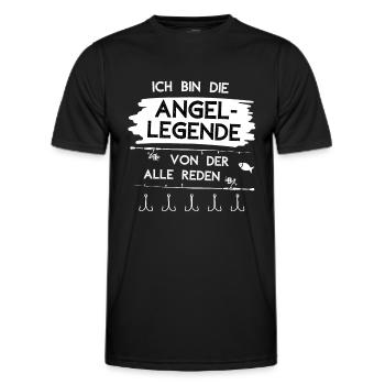 Ich bin die Angel Legende von der alle reden - Männer Funktions-T-Shirt - Schwarz - Vorne - AI Model Male 178 dark (178cm)