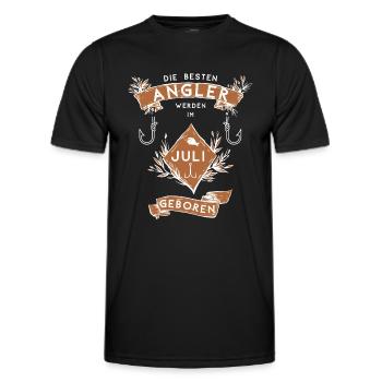 Die besten Angler werden im Juli geboren Angeln - Männer Funktions-T-Shirt - Schwarz - Vorne - AI Model Male 178 dark (178cm)
