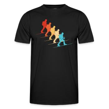 Ski Mountaineering Skiing Tour Women Men - Men's Functional T-Shirt - black - Front - AI Model Male 178 dark (178cm)