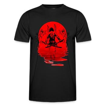 Samurai Krieger Ninja Japan Sonne - Männer Funktions-T-Shirt - Schwarz - Vorne - AI Model Male 178 dark (178cm)