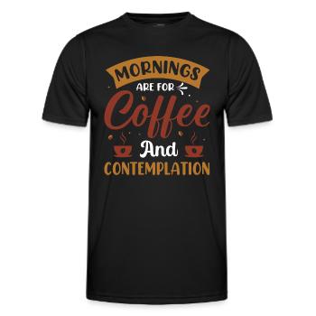 Le matin, c’est pour le café- Kaffee Sprüche - Kaffee - T-shirt sport Homme - noir - Devant - AI Model Male 178 dark (178cm)