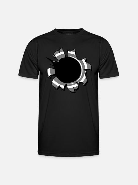 Loch einschuss waffe - Männer Funktions-T-Shirt - Schwarz