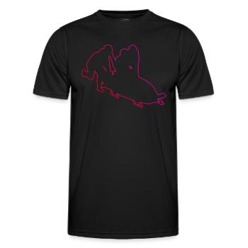 Bob fahren Zweierbob Bobsport Herren Bob Bobbahn - Männer Funktions-T-Shirt - Schwarz - Vorne - AI Model Male 178 dark (178cm)