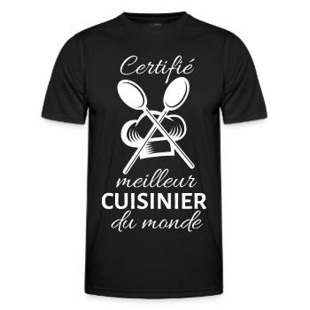 Certifié meilleur cuisinier du monde 1 - T-shirt sport Homme - noir - Devant - AI Model Male 178 dark (178cm)