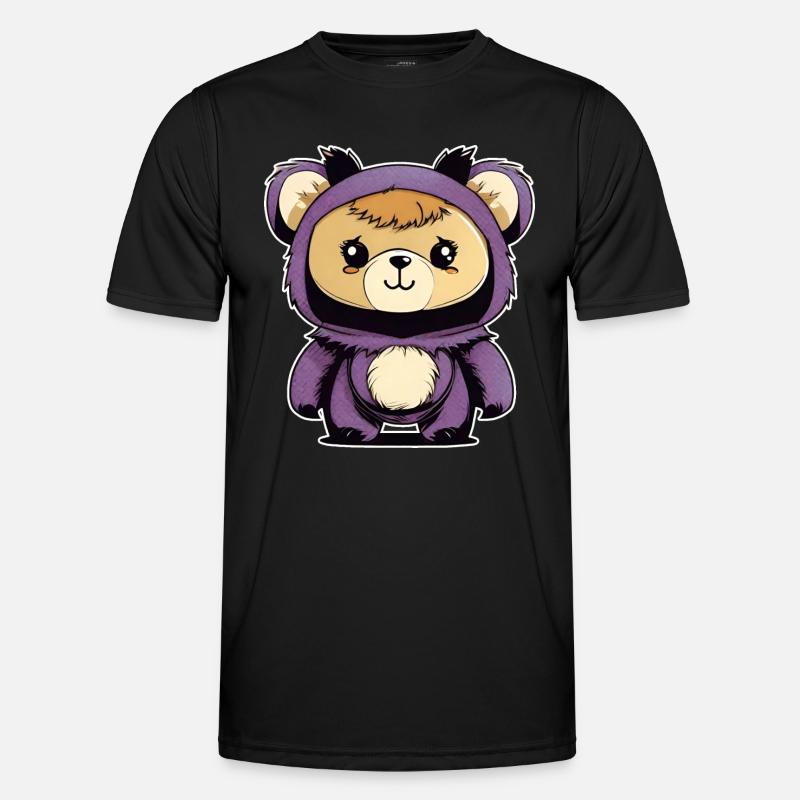 Cute Teddy Bear - Men's Functional T-Shirt - black