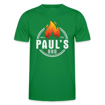 Pauls BBQ - Men's Functional T-Shirt - kelly green - Front - AI Model Male 178 dark (178cm)