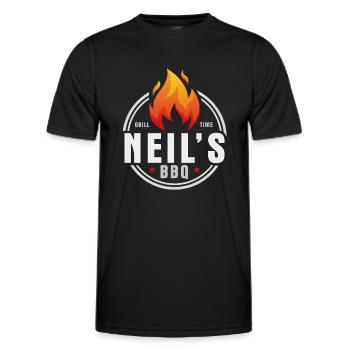 Neils BBQ - Men's Functional T-Shirt - black - Front - AI Model Male 178 dark (178cm)