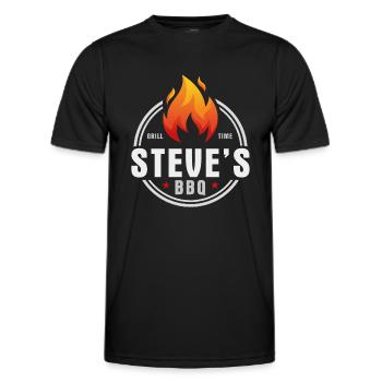 Steves BBQ - Männer Funktions-T-Shirt - Schwarz - Vorne - AI Model Male 178 dark (178cm)
