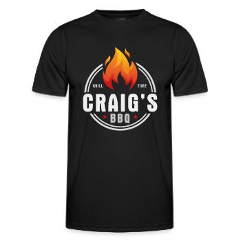 Craigs BBQ - Men's Functional T-Shirt - black - Front - AI Model Male 178 dark (178cm)