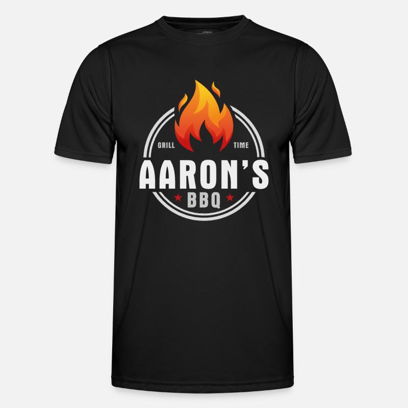 Aarons BBQ - Männer Funktions-T-Shirt - Schwarz