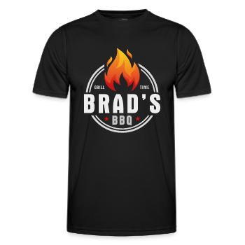 Brads BBQ - Men's Functional T-Shirt - black - Front - AI Model Male 178 dark (178cm)