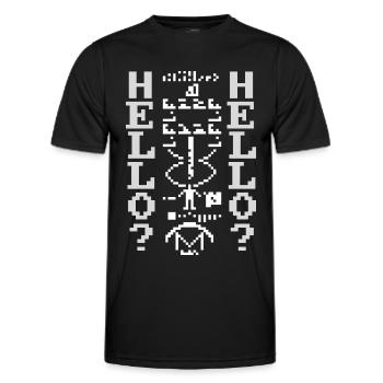 Arecibo Message, Radio Frequency Message Space - Men's Functional T-Shirt - black - Front - AI Model Male 178 dark (178cm)