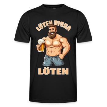 Auf Malle muss man Löten Digga Löten - Männer Funktions-T-Shirt - Schwarz - Vorne - AI Model Male 178 dark (178cm)
