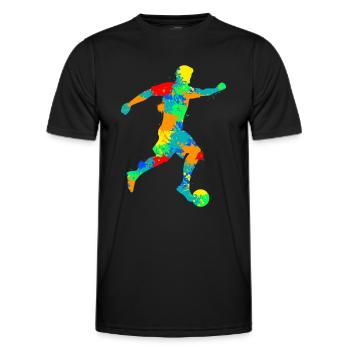Footballeur Football Garçons Enfants - T-shirt sport Homme - noir - Devant - AI Model Male 178 dark (178cm)