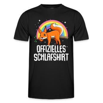 Offizielles Schlafshirt Eichhörnchen Nachthemd - Männer Funktions-T-Shirt - Schwarz - Vorne - AI Model Male 178 dark (178cm)