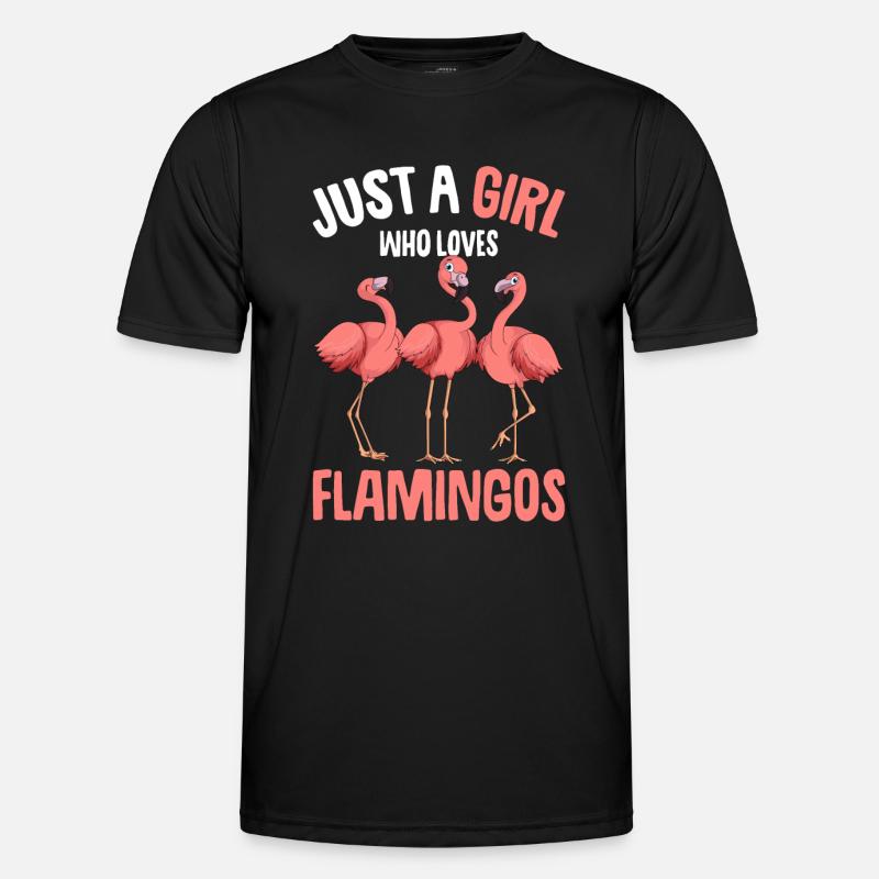 Flamingo Mädchen - Männer Funktions-T-Shirt - Schwarz