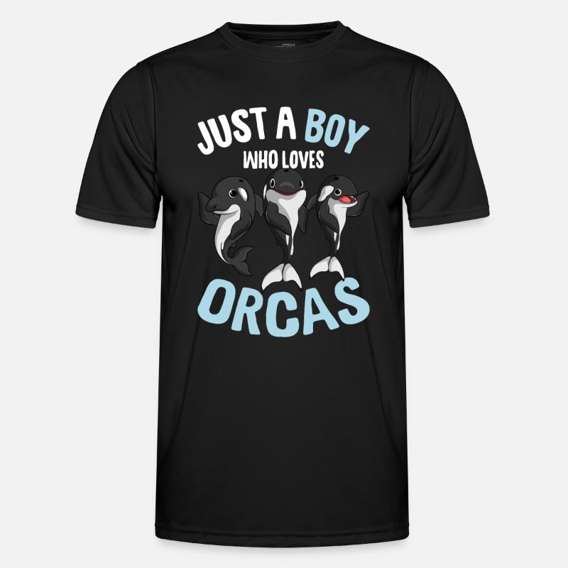 Orca Junge - Männer Funktions-T-Shirt - Schwarz